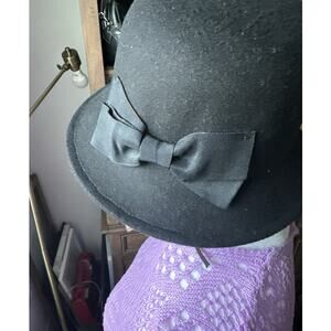 Inc Black Clouche Hat / Derby Hat NWT New $49 Retail